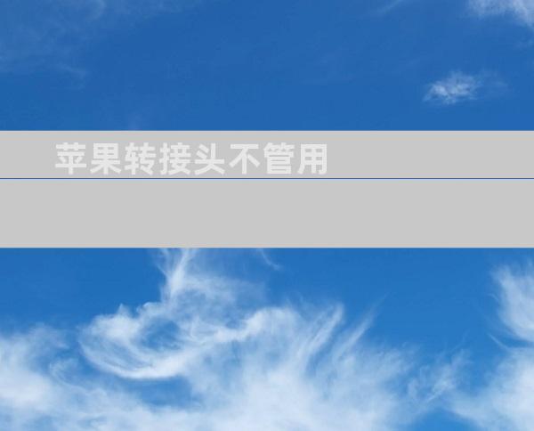 苹果转接头不管用